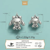 925 Sterling Silver Animal Charm Pendant DIY Necklace Jewelry DZ953