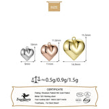 TrustDavis 925 Sterling Silver Heart Charm Pendant Necklace DIY Jewelry