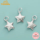 Real 925 Sterling Silver Star Charm Pendant for Necklace DIY