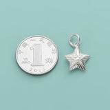 Real 925 Sterling Silver Star Charm Pendant for Necklace DIY