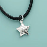 Real 925 Sterling Silver Star Charm Pendant for Necklace DIY