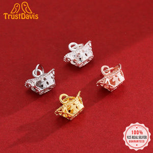 Davis 925 Silver Irregular Charm Pendant DIY Necklace DH0030
