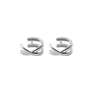 925 Sterling Silver Cross Clip Earrings Ear Cuff For Women Jewelry