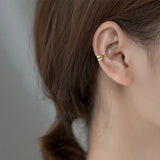 925 Sterling Silver Cross Clip Earrings Ear Cuff For Women Jewelry