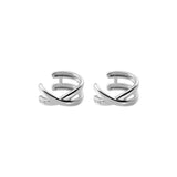 925 Sterling Silver Cross Clip Earrings Ear Cuff For Women Jewelry
