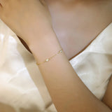 925 Silver Plated Heart Chain Bracelet For Women Charm Jewelry