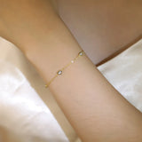 925 Silver Plated Heart Chain Bracelet For Women Charm Jewelry
