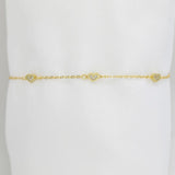 925 Silver Plated Heart Chain Bracelet For Women Charm Jewelry