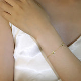 TrustDavis 925 Sterling Silver 14K Plated Heart Chain Bracelet Wedding Gift