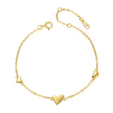 TrustDavis 925 Sterling Silver 14K Plated Heart Chain Bracelet Wedding Gift