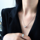 TrustDavis 925 Silver Sweet Heart Necklace Pendant for Women