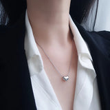 TrustDavis 925 Silver Sweet Heart Necklace Pendant for Women