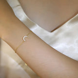 TrustDavis Silver Moon Star CZ Bracelet For Women