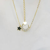 TrustDavis Silver Moon Star CZ Bracelet For Women