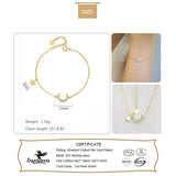 TrustDavis Silver Moon Star CZ Bracelet For Women