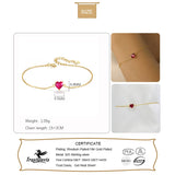 925 Sterling Silver Romantic Heart Zircon Bracelet for Women
