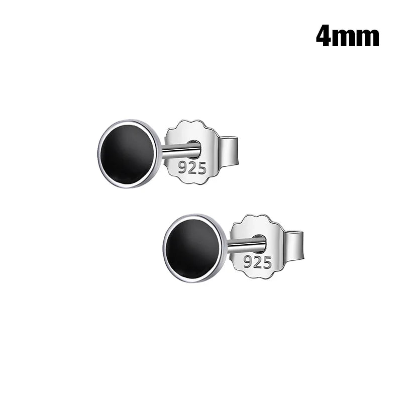 TrustDavis 925 Sterling Silver Round Stud Earrings For Women Girls