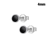 TrustDavis 925 Sterling Silver Round Stud Earrings For Women Girls