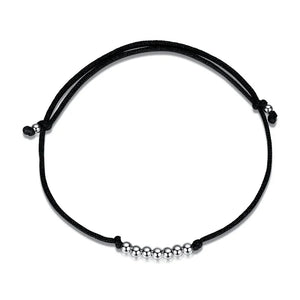 TrustDavis 925 Solid Silver Beads Chain Bracelet For Teens