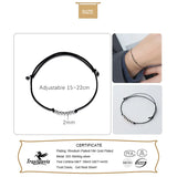 TrustDavis 925 Solid Silver Beads Chain Bracelet For Teens
