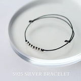 TrustDavis 925 Solid Silver Beads Chain Bracelet For Teens