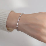 TrustDavis 925 Silver Heart Bracelet for Wife Women Daughter Birthday