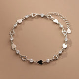 TrustDavis 925 Silver Heart Bracelet for Wife Women Daughter Birthday
