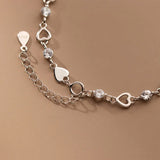 TrustDavis 925 Silver Heart Bracelet for Wife Women Daughter Birthday