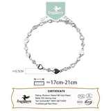 TrustDavis 925 Silver Heart Bracelet for Wife Women Daughter Birthday