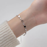 TrustDavis 925 Silver Heart Bracelet for Wife Women Daughter Birthday