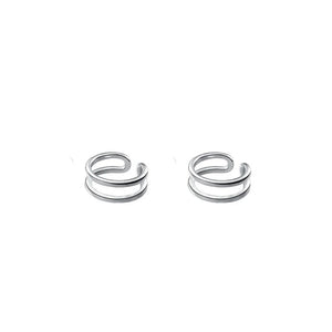 TrustDavis 925 Silver 2/3 Layer Ear Cuff Clip Earrings For Women DA250