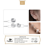 TrustDavis 925 Silver 2/3 Layer Ear Cuff Clip Earrings For Women DA250