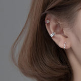 TrustDavis 925 Silver 2/3 Layer Ear Cuff Clip Earrings For Women DA250