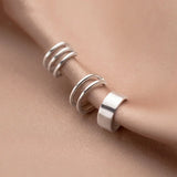 TrustDavis 925 Silver 2/3 Layer Ear Cuff Clip Earrings For Women DA250