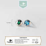 TrustDavis 925 Silver CZ Snowflake Stud Earrings Girls Fine S925 DS3881