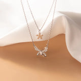 TrustDavis 925 Silver Butterfly CZ Necklace For Women Wedding DA2627
