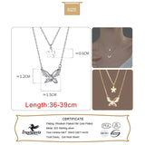 TrustDavis 925 Silver Butterfly CZ Necklace For Women Wedding DA2627