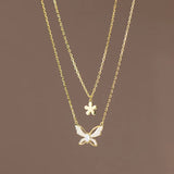 TrustDavis 925 Silver Butterfly CZ Necklace For Women Wedding DA2627