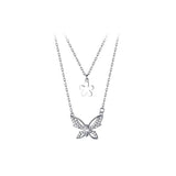 TrustDavis 925 Silver Butterfly CZ Necklace For Women Wedding DA2627