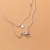 TrustDavis 925 Silver Butterfly CZ Necklace For Women Wedding DA2627