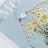 TrustDavis Daisy Necklace Summer Shell Flower Clavicle Chain Necklace