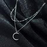 TrustDavis Moon CZ Choker Necklace Women Wedding Party S925 Jewelry Gift