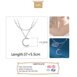 TrustDavis Moon CZ Choker Necklace Women Wedding Party S925 Jewelry Gift