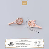 TrustDavis 925 Silver Tennis Racket Stud Earrings