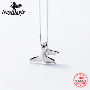 Davis 925 Sterling Silver 2 Sea-Maid Fishtail Pendant Chokers Necklaces