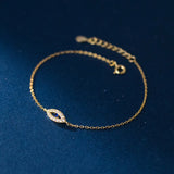 TrustDavis CZ Zircon Demon Eye Chain Bracelet
