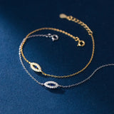 TrustDavis CZ Zircon Demon Eye Chain Bracelet