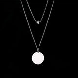 TrustDavis 925 Sterling Silver Double Layer 6mm Beads Pendant Necklace