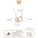 TrustDavis 925 Silver Double Round Pendant Necklace For Women