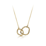 TrustDavis 925 Silver Double Round Pendant Necklace For Women